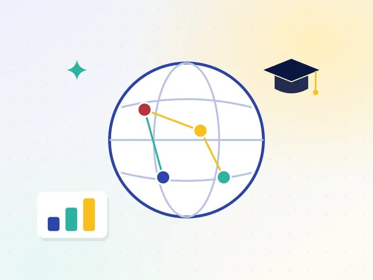 Globe linked by learning paths